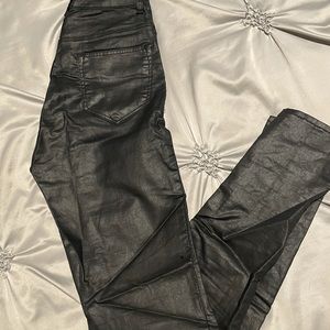 Black faux leather pants. Like brand new. Worn once